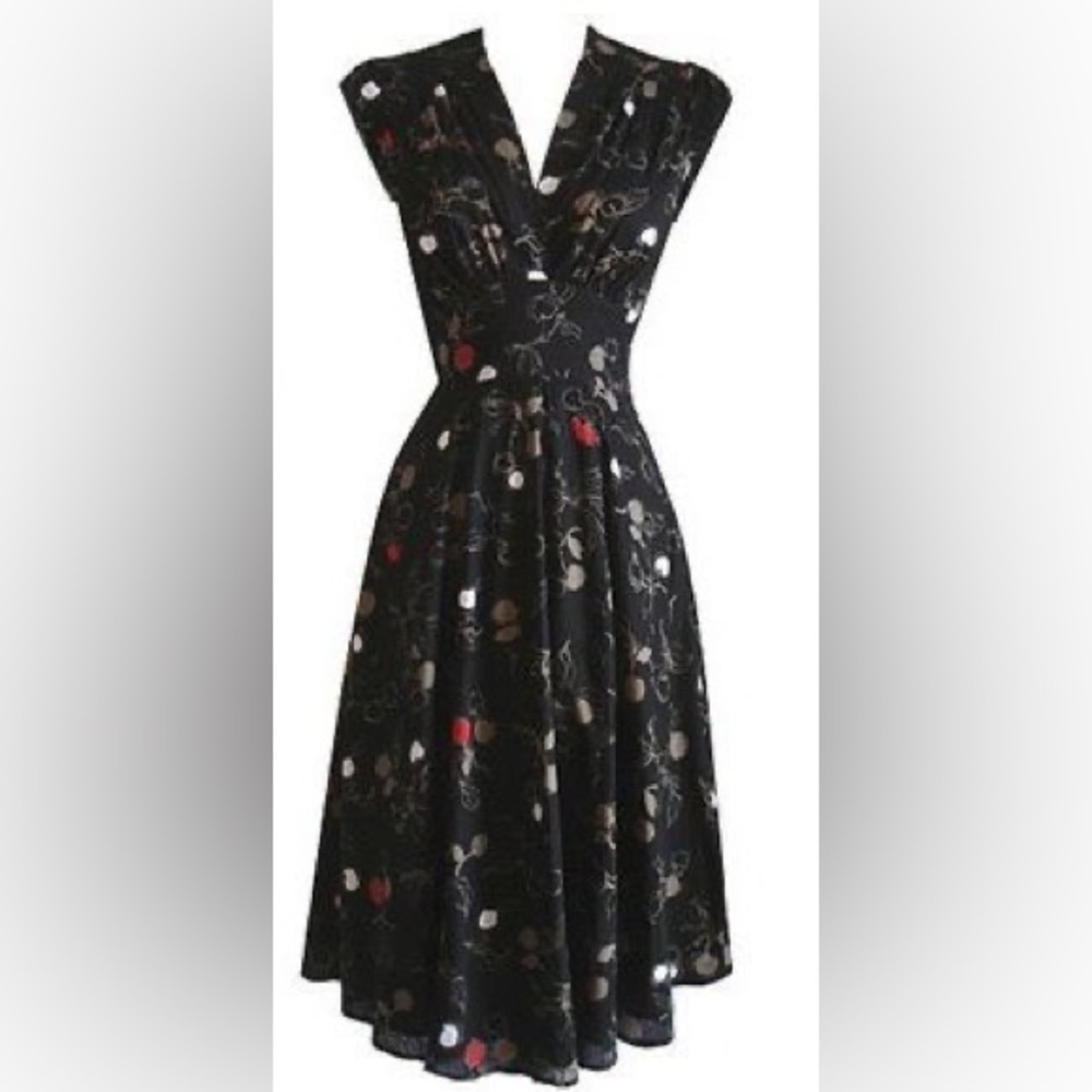 Trashy Diva Retro Black and Red Midi Dress